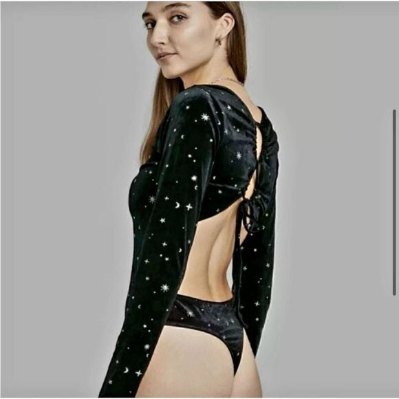 NWT WILD FABLE VELVET SPARKLE BODYSUIT - Picture 3 of 7